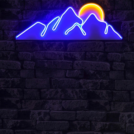Műanyag LED-es fali dekoráció, Mountain - Blue - Sárga-VASBÚTOR