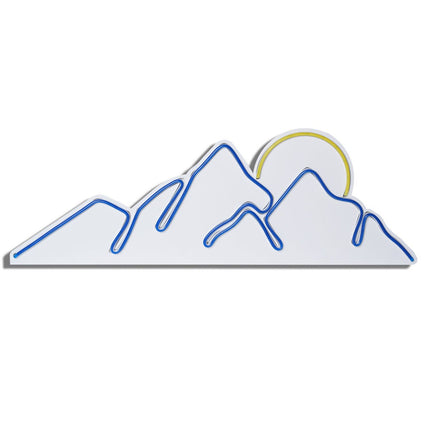 Műanyag LED-es fali dekoráció, Mountain - Blue - Sárga-VASBÚTOR