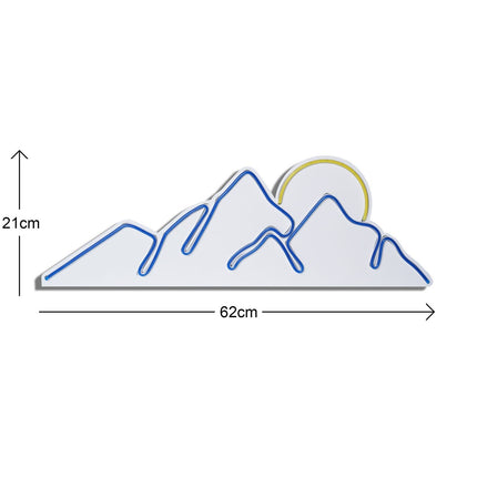 Műanyag LED-es fali dekoráció, Mountain - Blue - Sárga-VASBÚTOR