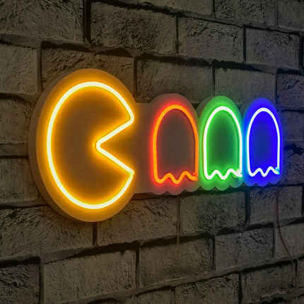 Műanyag LED-es fali dekoráció, Pacman - Multicolor-VASBÚTOR