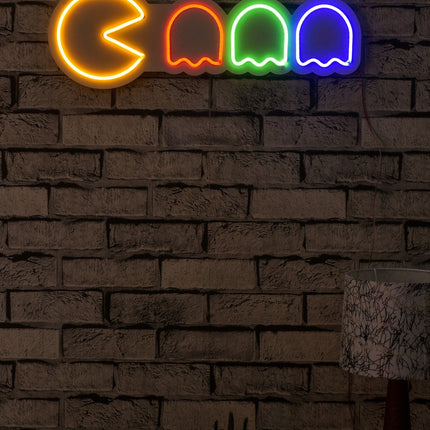 Műanyag LED-es fali dekoráció, Pacman - Multicolor-VASBÚTOR