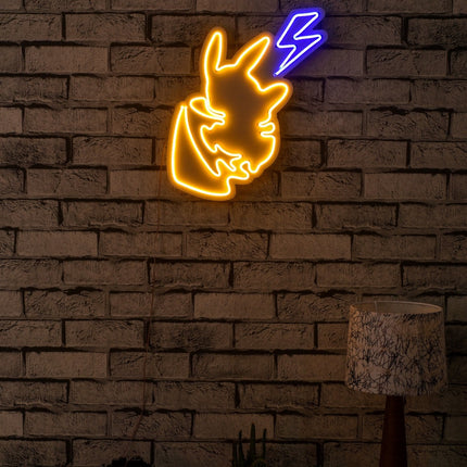 Műanyag LED-es fali dekoráció, Pikachu - Sárga Blue-VASBÚTOR