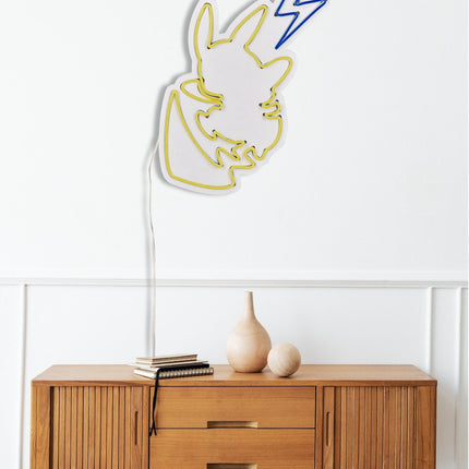 Műanyag LED-es fali dekoráció, Pikachu - Sárga Blue-VASBÚTOR