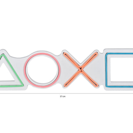 Műanyag LED-es fali dekoráció, Play Station - Multicolor-VASBÚTOR