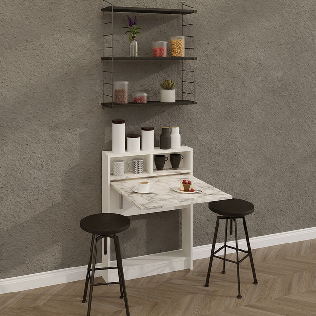 Összecsukható asztal Bracked - Carrara Marble-VASBÚTOR