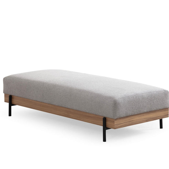 Puha Pad Eti Oak Pouffe - Szürke-VASBÚTOR