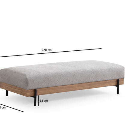 Puha Pad Eti Oak Pouffe - Szürke-VASBÚTOR