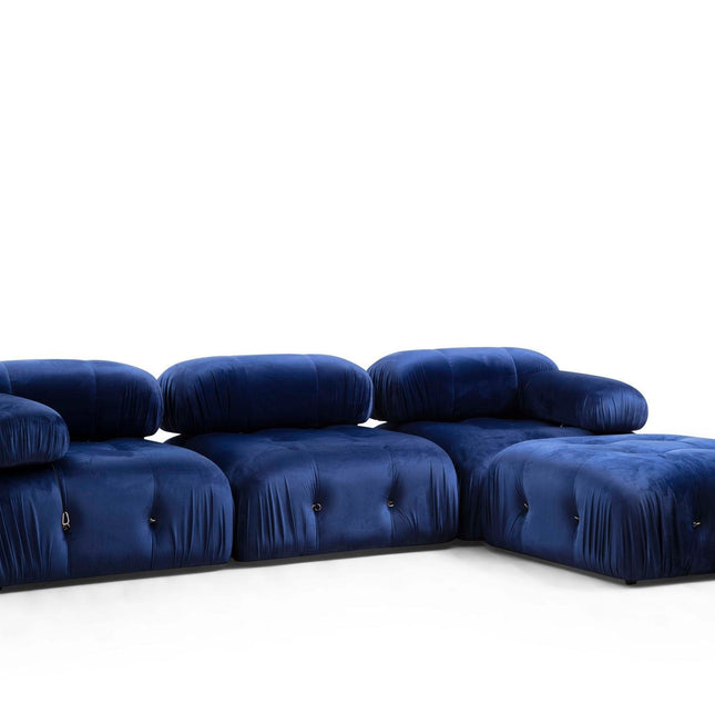 Sarokkanapé Bubble Velvet Kék L1-O1-1R-PUF-VASBÚTOR