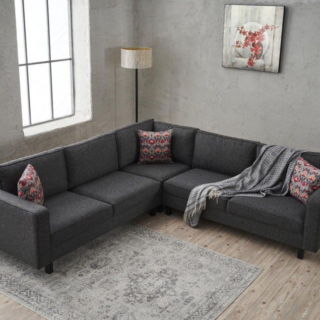 Sarokkanapé Kale Linen - Antracit-VASBÚTOR