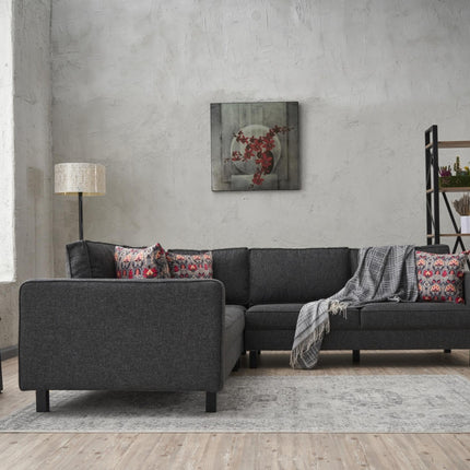 Sarokkanapé Kale Linen - Antracit-VASBÚTOR