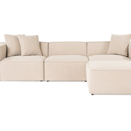 Sarokkanapé Lora (L1-O1-1R-POUFFE ) - Barackszín-VASBÚTOR