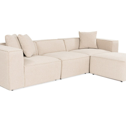 Sarokkanapé Lora (L1-O1-1R-POUFFE ) - Barackszín-VASBÚTOR
