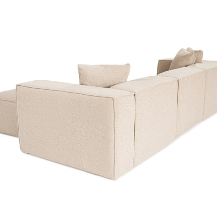 Sarokkanapé Lora (L1-O1-1R-POUFFE ) - Barackszín-VASBÚTOR