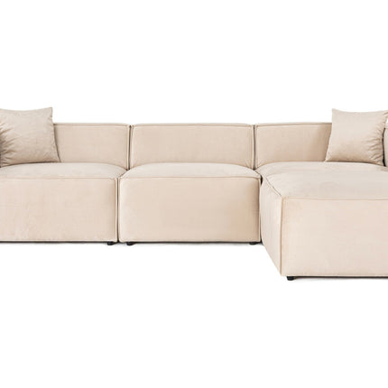 Sarokkanapé Lora (L1-O1-1R-POUFFE ) - Krém-VASBÚTOR