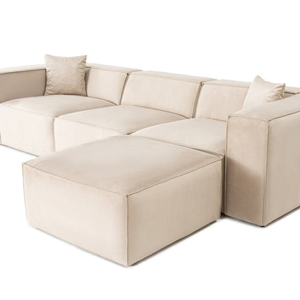 Sarokkanapé Lora (L1-O1-1R-POUFFE ) - Krém-VASBÚTOR