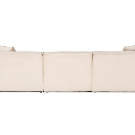 Sarokkanapé Lora (L1-O1-1R-POUFFE ) - Krém-VASBÚTOR