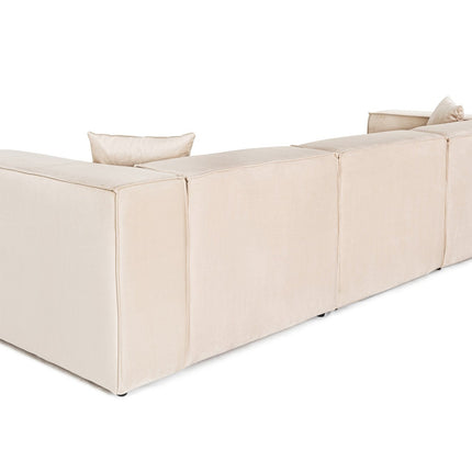 Sarokkanapé Lora (L1-O1-1R-POUFFE ) - Krém-VASBÚTOR
