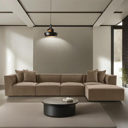 Sarokkanapé Sora (L1-O1-O1-1R-POUFFE ) - Barna-VASBÚTOR
