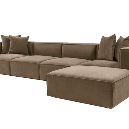 Sarokkanapé Sora (L1-O1-O1-1R-POUFFE ) - Barna-VASBÚTOR