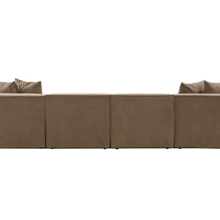 Sarokkanapé Sora (L1-O1-O1-1R-POUFFE ) - Barna-VASBÚTOR