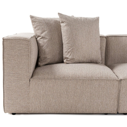 Sarokkanapé Sora (L1-O1-O1-1R-POUFFE ) - Homok Bézs-VASBÚTOR
