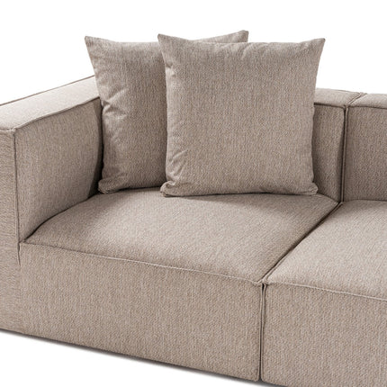 Sarokkanapé Sora (L1-O1-O1-1R-POUFFE ) - Homok Bézs-VASBÚTOR