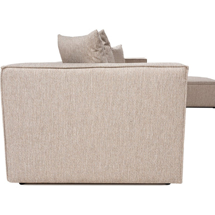 Sarokkanapé Sora (L1-O1-O1-1R-POUFFE ) - Homok Bézs-VASBÚTOR