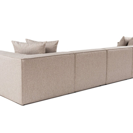 Sarokkanapé Sora (L1-O1-O1-1R-POUFFE ) - Homok Bézs-VASBÚTOR