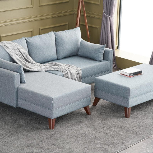 Sarokkanapéágy Bella Soft Mini Köşe Balos - Kék-VASBÚTOR