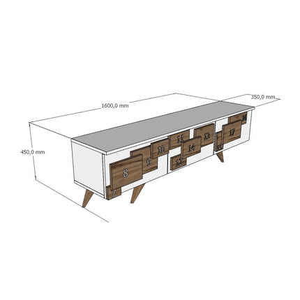 TV szekrény 3 D - Anthracite, Walnut-VASBÚTOR
