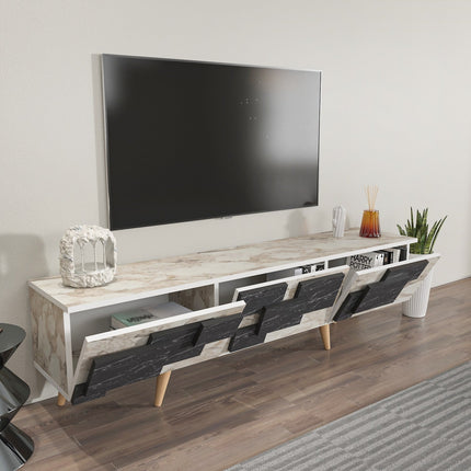 TV szekrény 3 D - White, Marble-VASBÚTOR
