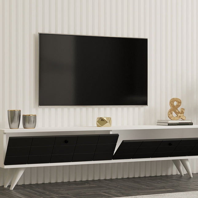 TV szekrény Alberi - Anthracite, White-VASBÚTOR