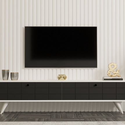TV szekrény Alberi - Anthracite, White-VASBÚTOR