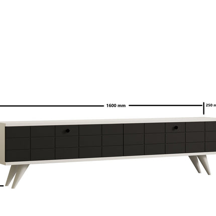 TV szekrény Alberi - Anthracite, White-VASBÚTOR