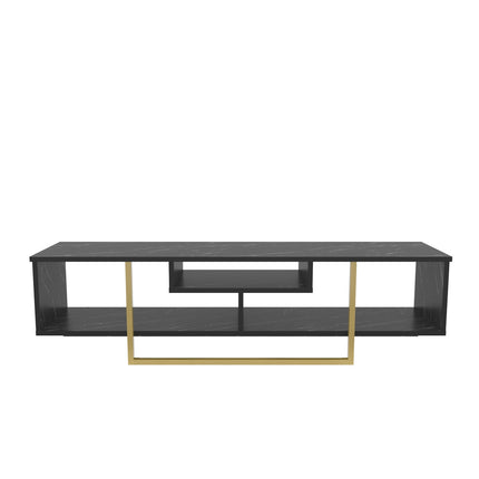 TV szekrény Asal 150 - Black, Gold-VASBÚTOR