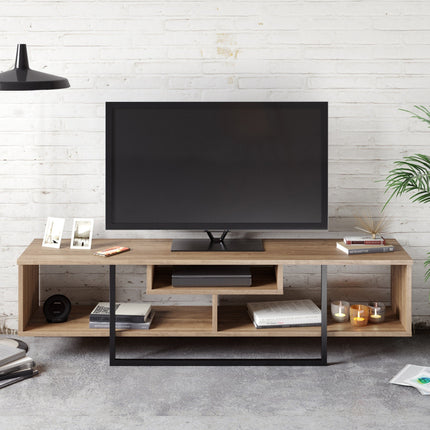 TV szekrény Asal (150) - Walnut, Black-VASBÚTOR