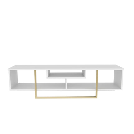 TV szekrény Asal 150 - White, Gold-VASBÚTOR