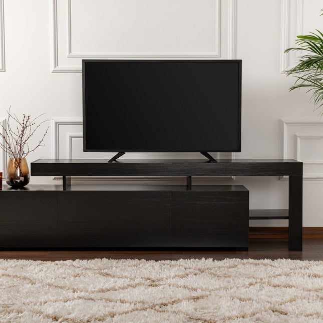 TV szekrény Beliz - Wood Black-VASBÚTOR