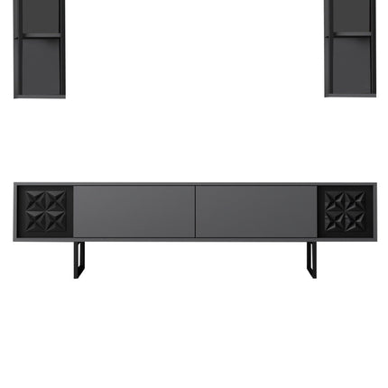 TV szekrény Black Line - Anthracite, Black-VASBÚTOR