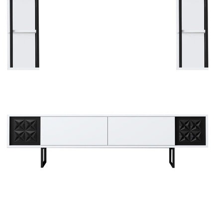 TV szekrény Black Line - White, Black-VASBÚTOR