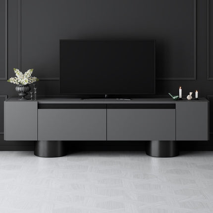TV szekrény Bohem - Anthracite, Black-VASBÚTOR