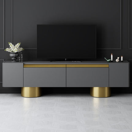 TV szekrény Bohem - Anthracite, Gold-VASBÚTOR
