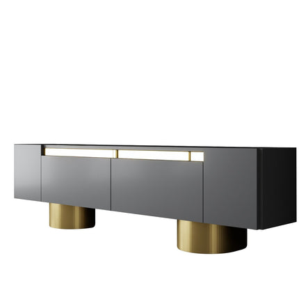 TV szekrény Bohem - Anthracite, Gold-VASBÚTOR