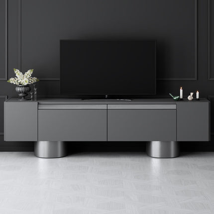 TV szekrény Bohem - Anthracite, Silver-VASBÚTOR