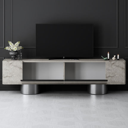 TV szekrény Bohem - Travertine, Silver-VASBÚTOR
