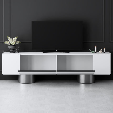 TV szekrény Bohem - White, Silver-VASBÚTOR