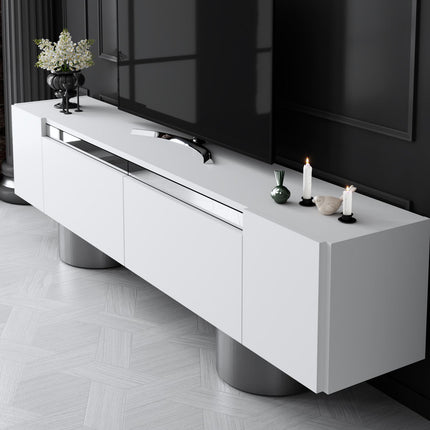 TV szekrény Bohem - White, Silver-VASBÚTOR