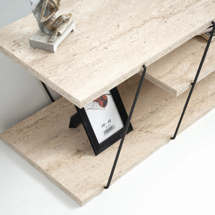 TV szekrény Canaz - Fekete, Travertine-VASBÚTOR