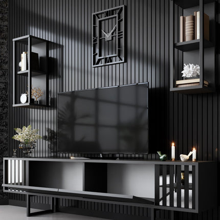 TV szekrény Chrome Line - Anthracite, Black-VASBÚTOR