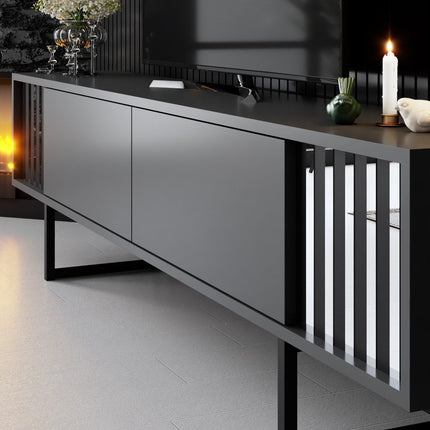 TV szekrény Chrome Line - Anthracite, Black-VASBÚTOR